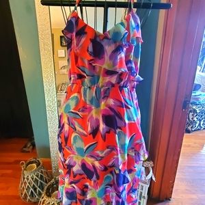 Flowy Red floral dress